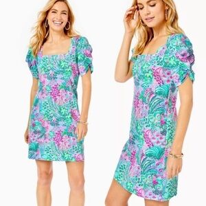 NWT Lilly Pulitzer Haydn Dress Size L - Colorful Tropical Print Dress